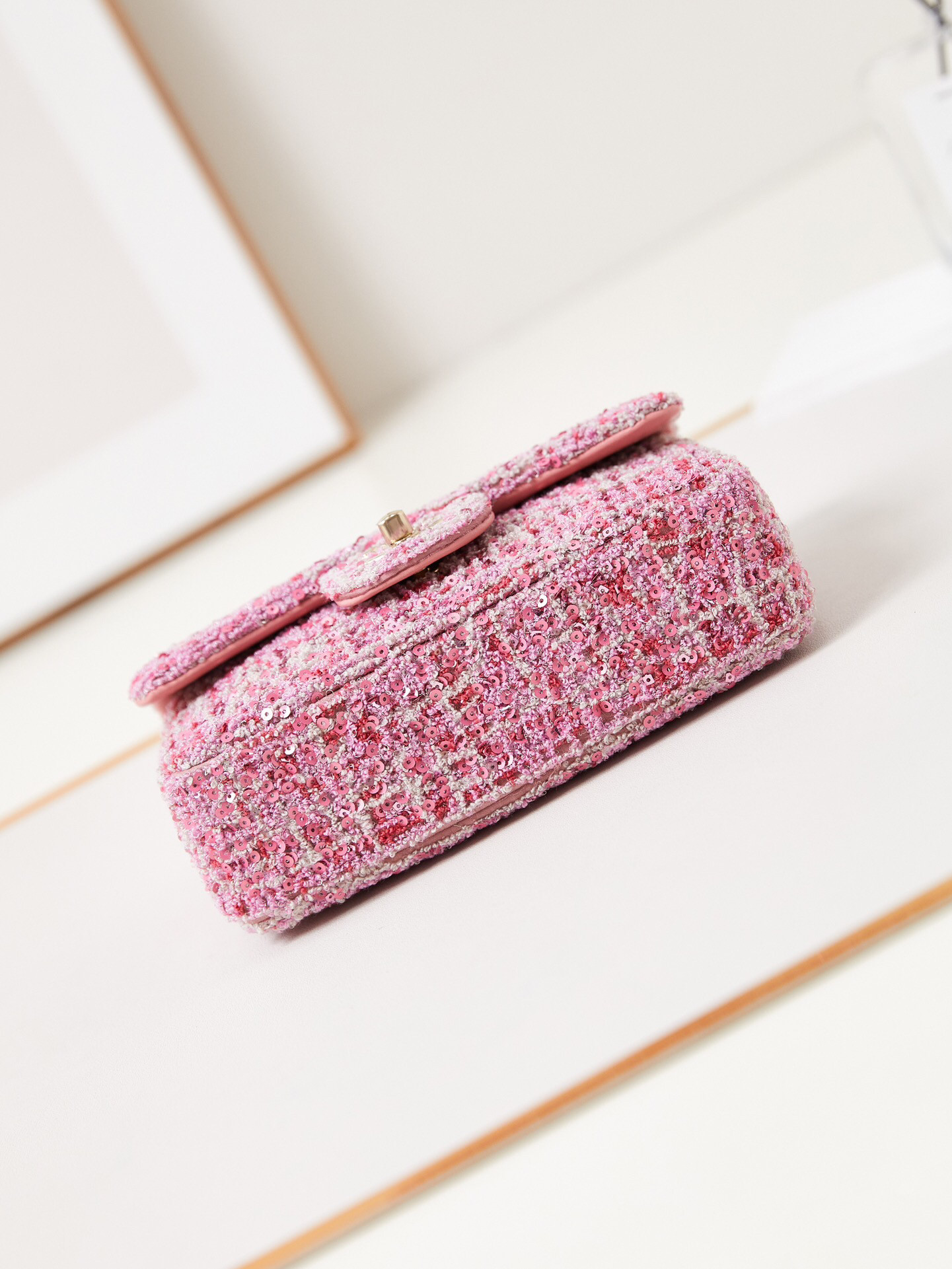 Ch**el Mini CF Rose Gold Hardware 20x15x7cm
