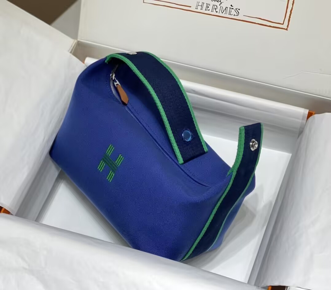 Hermes Canvas Bride-A-Brac Case Toiletry Pouch
