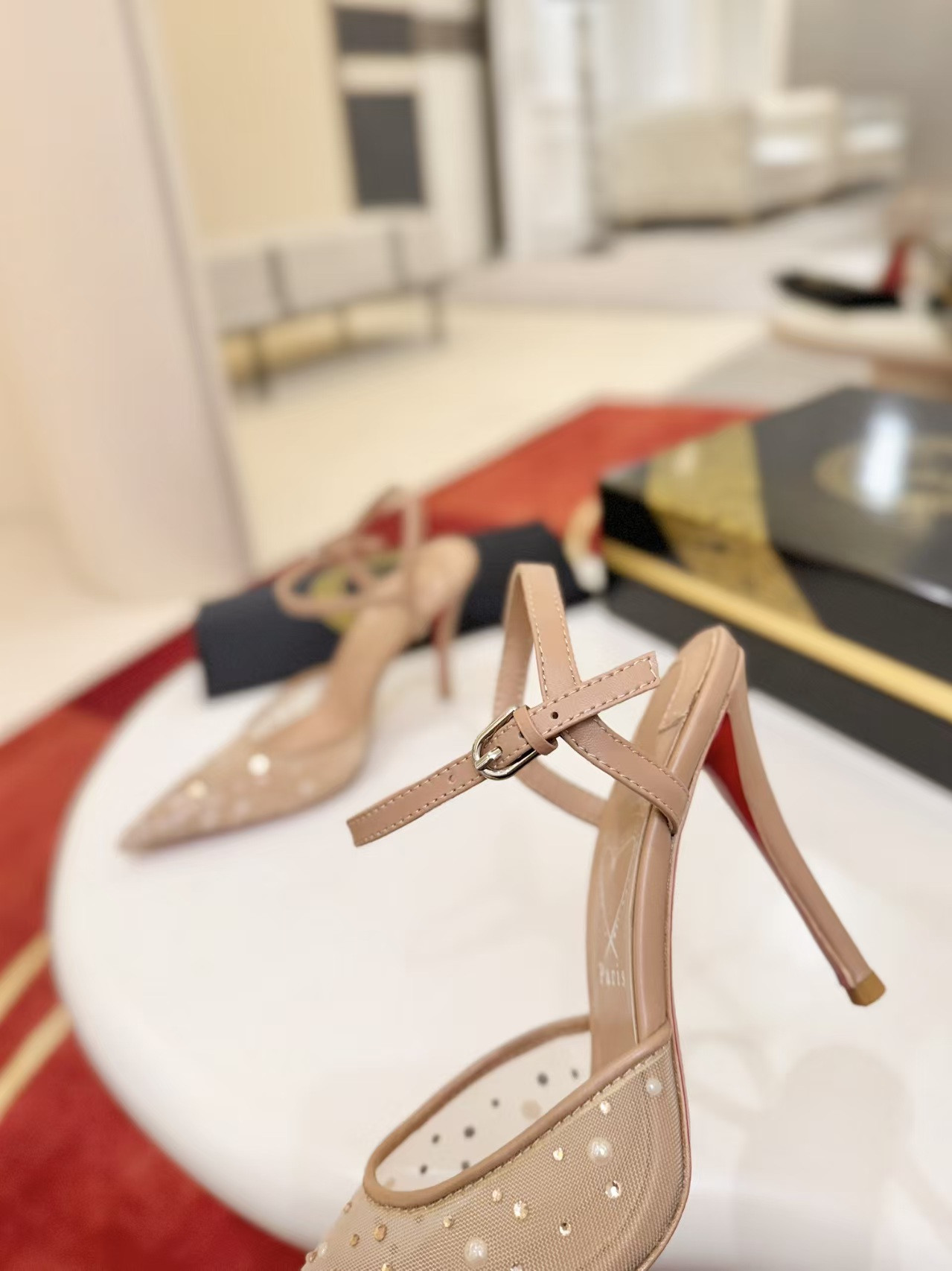 ua Chr1st1an louboutin miss z riviera strass pumps 8.5cm heel