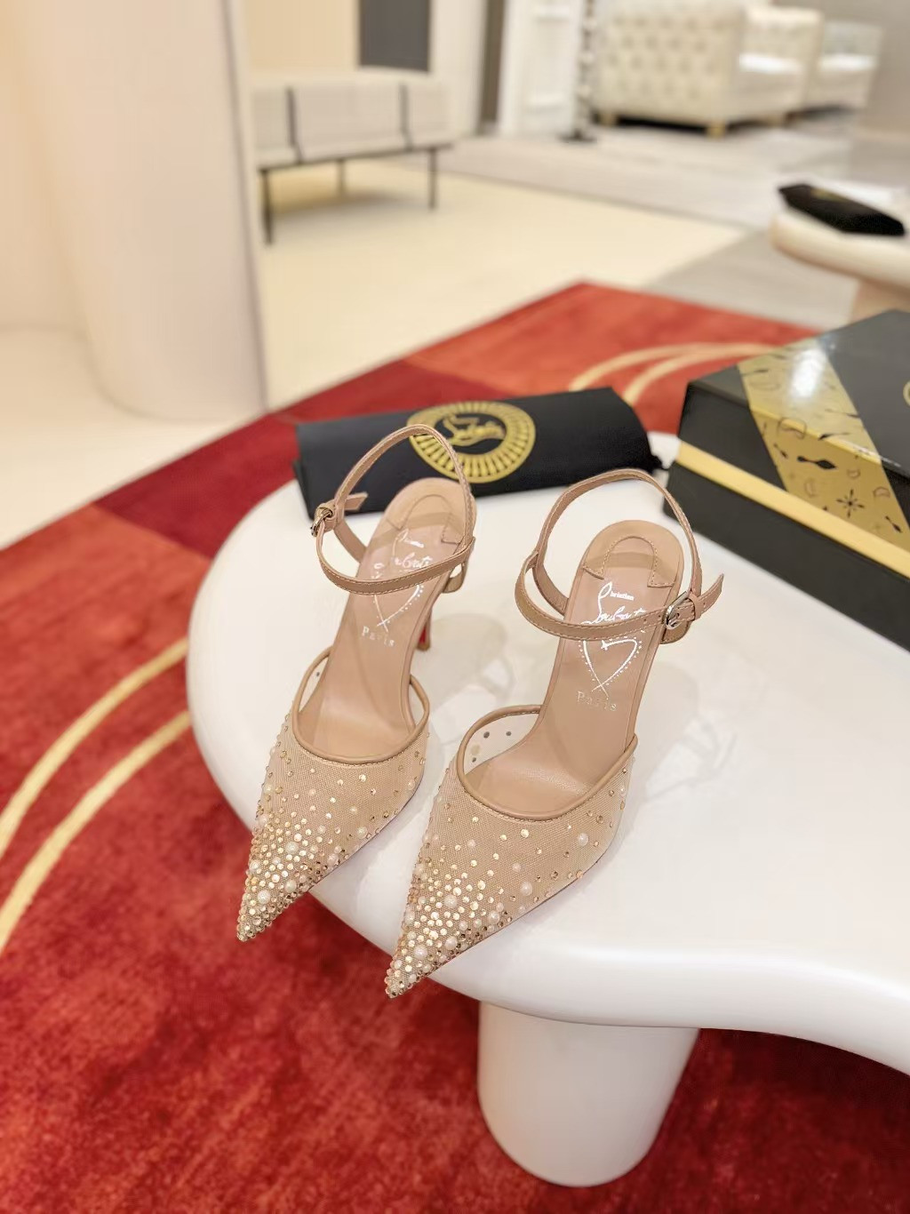 ua Chr1st1an louboutin miss z riviera strass pumps 8.5cm heel