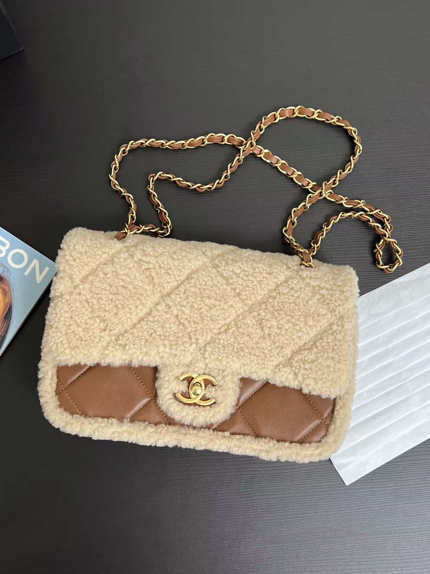 Ch**el Flap Bag 16 × 23.5 × 7.5 cm