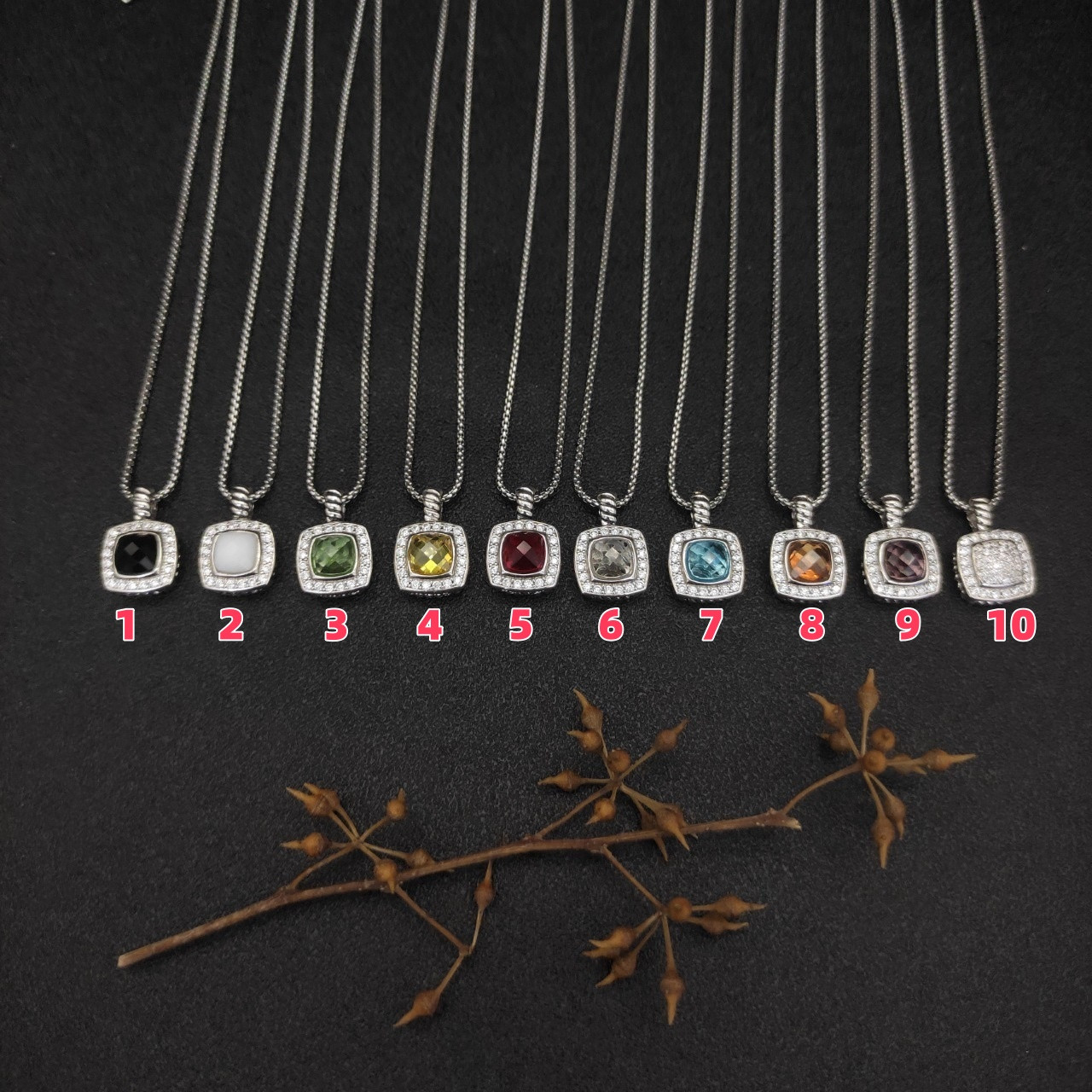 dau1d Yvrm*n square d1am0nd necklace(main stone 7mm, chain thickness 1.5mm, length 45+5cm delay chain)