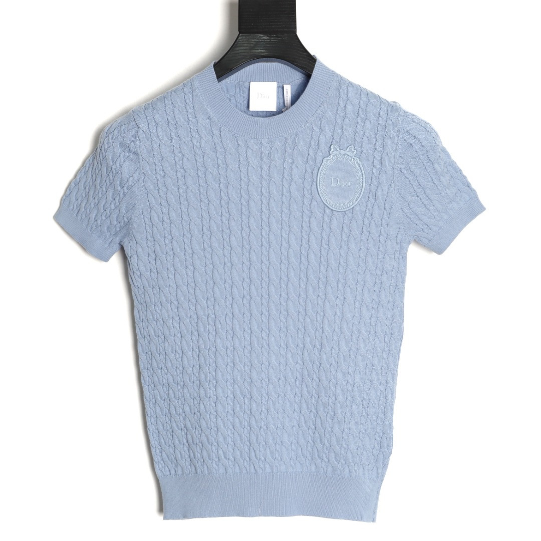 Dior CD 26ss Women's Knitting Short-sleeved Polo shirt