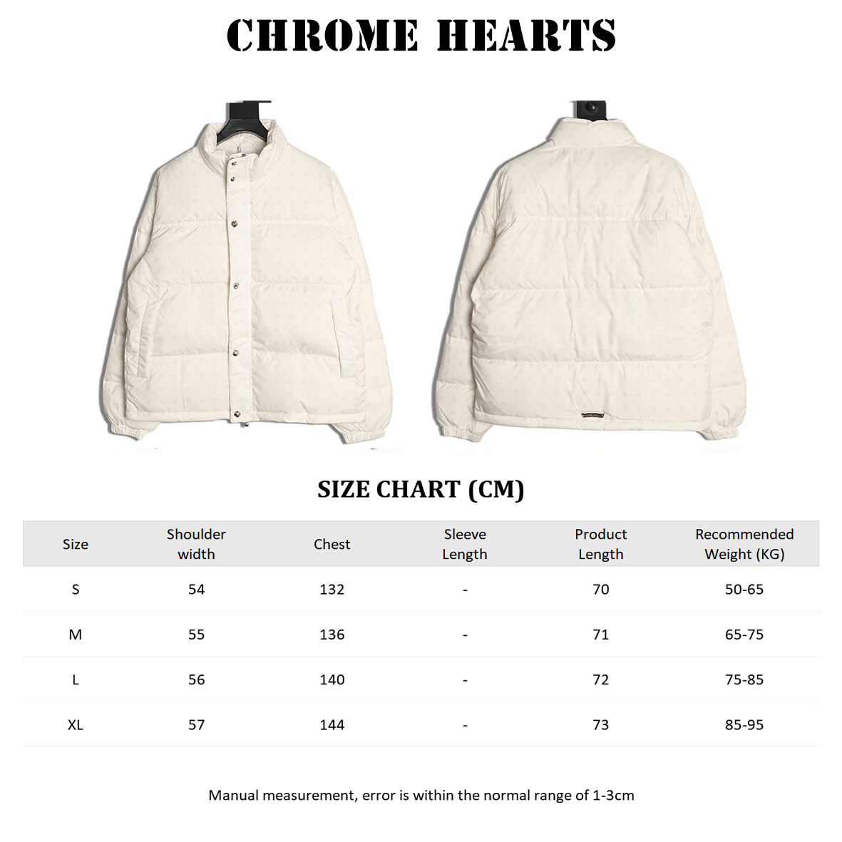 Ch*0me He**ts short puffer jacket