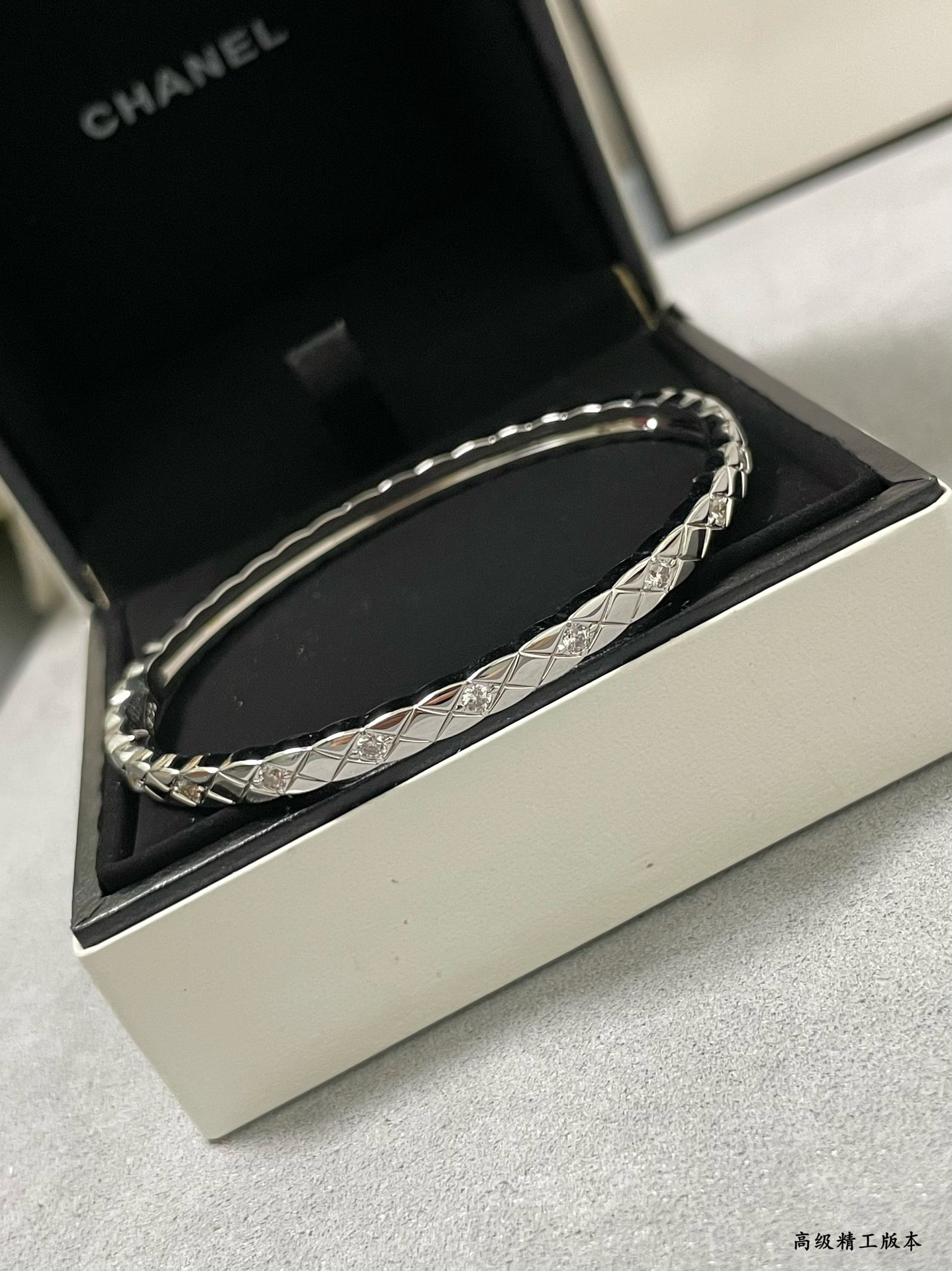 Ch**el Finely carved narrow D1am0nd Bracelet