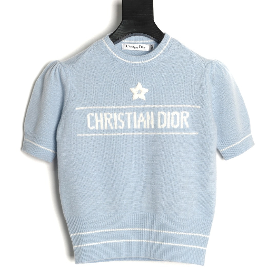 Dior CD 26ss Women's Knitting Short-sleeved Polo shirt