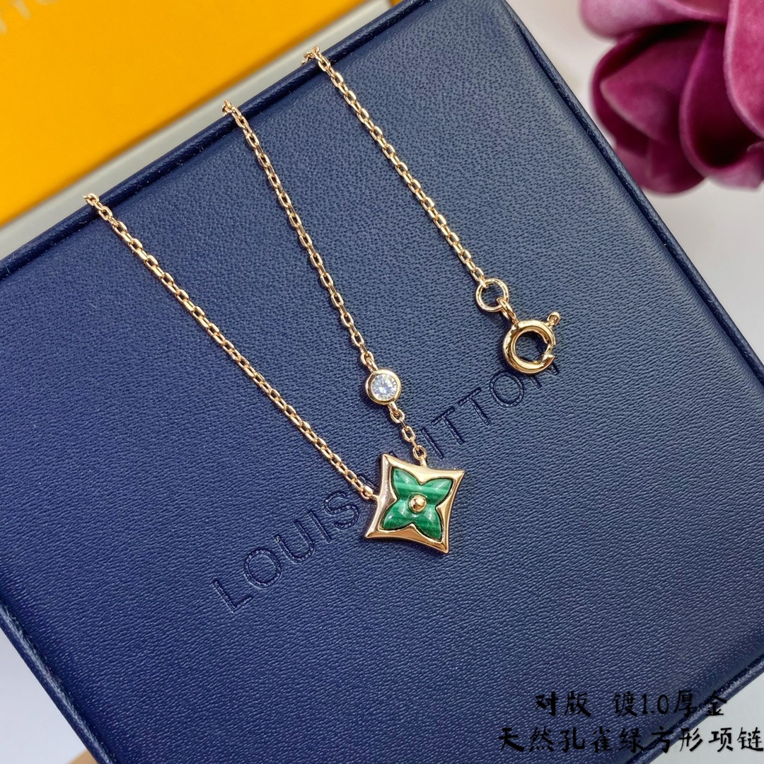 L0vis Vvtt0n Square Natural Malachite Necklace