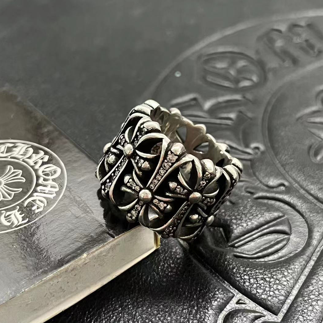 Ch*0me He**ts Cross Ring