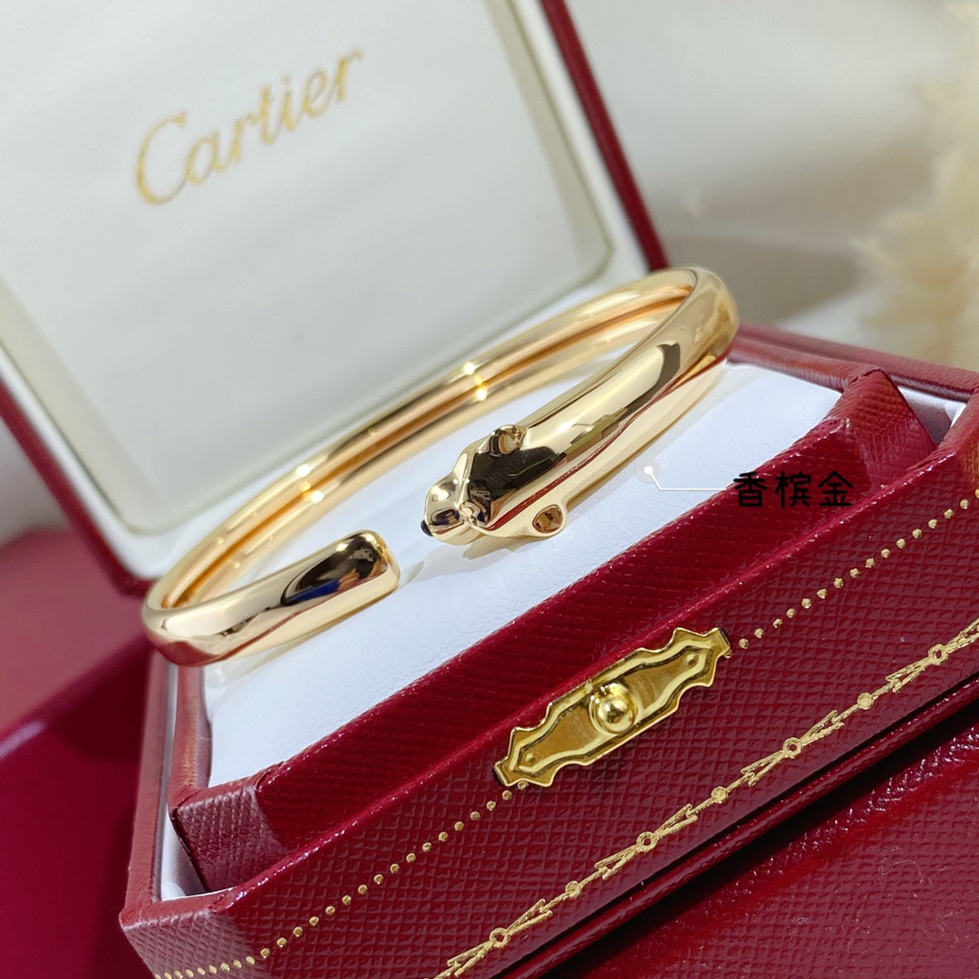 Ca*t1er Slim Polished Leopard Bracelet 16-17