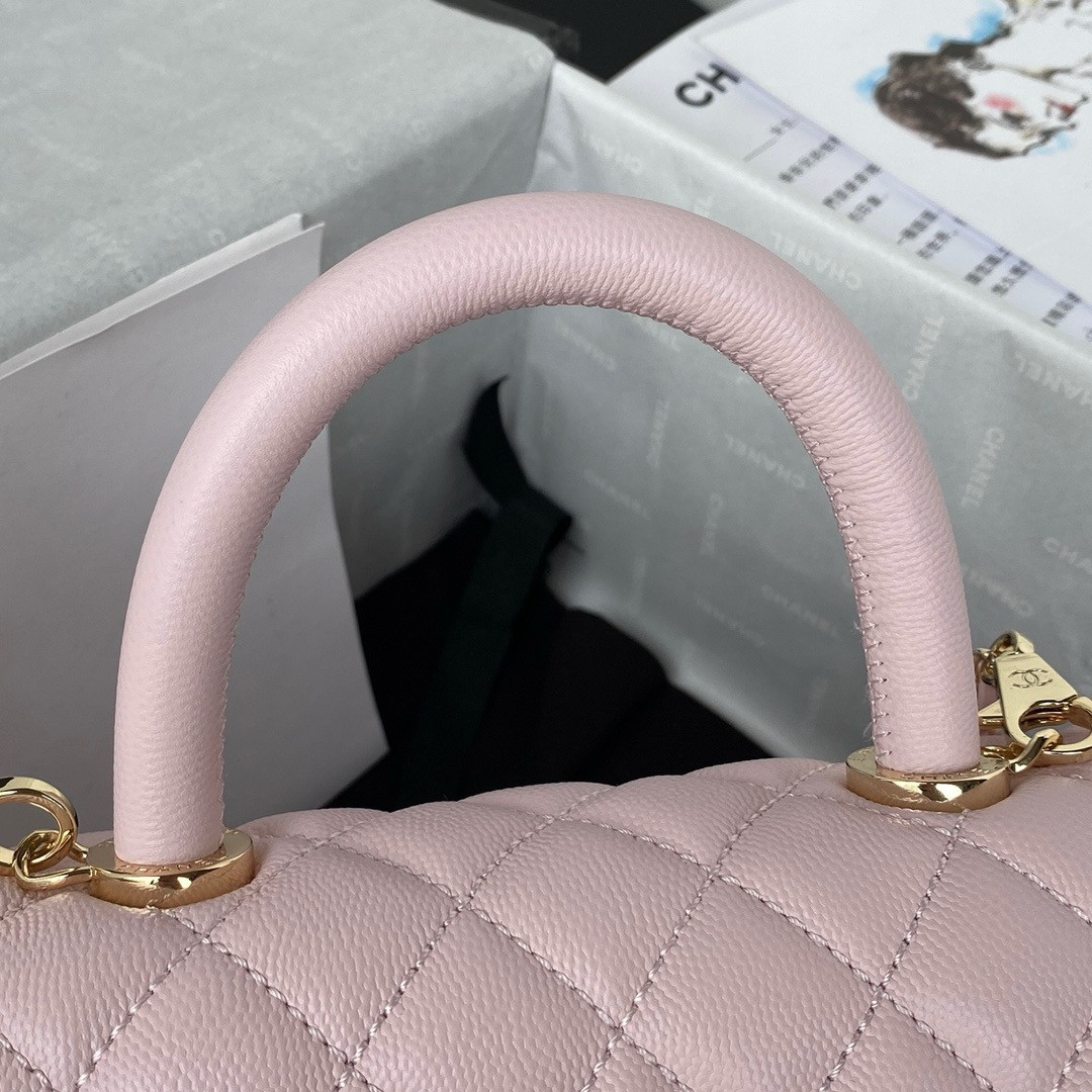 Ch**el Coco Handle Bag 24x10x14CM
