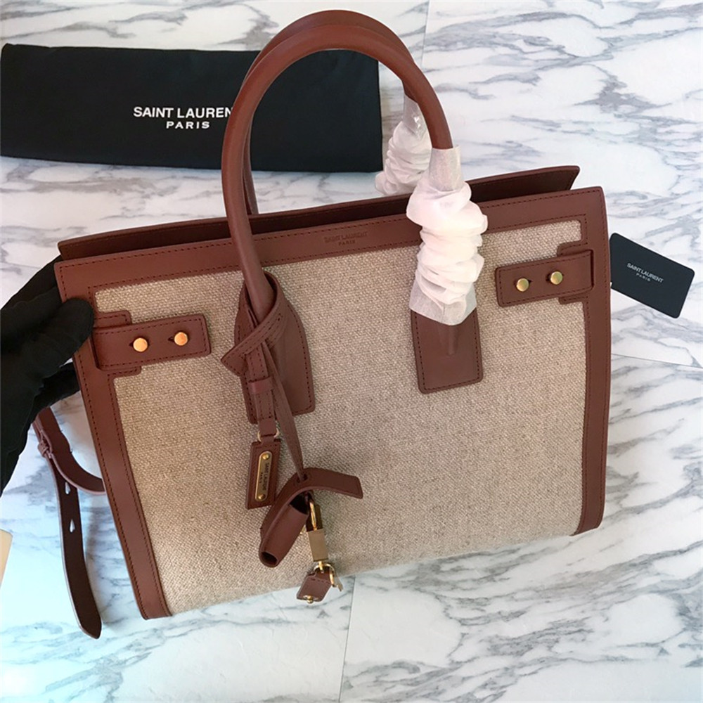 y51 sac de jour small in canvas and leather beige sea salt and bR1ck