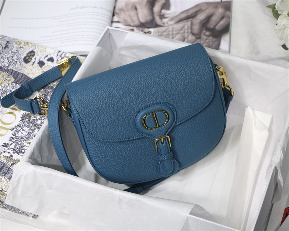 MEDIUM D10r BOBBY BAG Blue Grained Calfskin