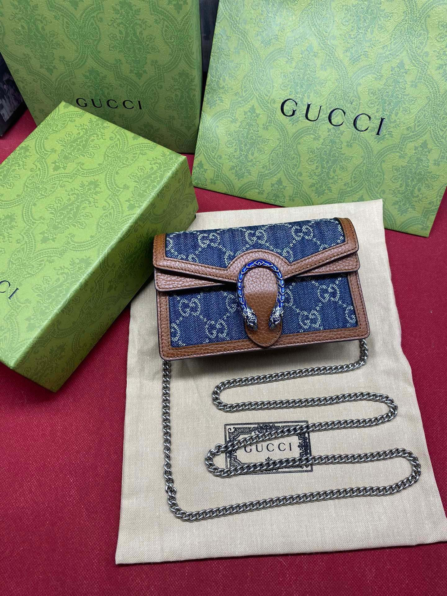Gvc*1 DIONYSUS GG Svp*me S*pER MINI BAG 6.5"Wx3.9"Hx1.6"D
