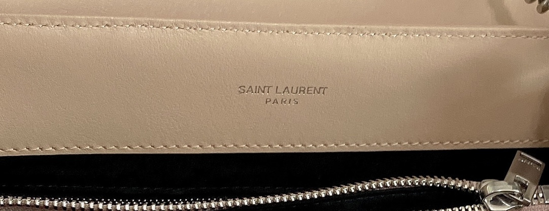 Y51 LOULOU MEDIUM IN QUILTED LEATHER DARK BEIGE SILVER 12.5 X 8.6 X 3.5 INCHES