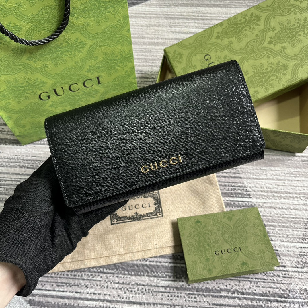 CONTINENTAL WALLET WITH Gvc*1 SCRIPT  7.5"W x 4"H x 1.4"D