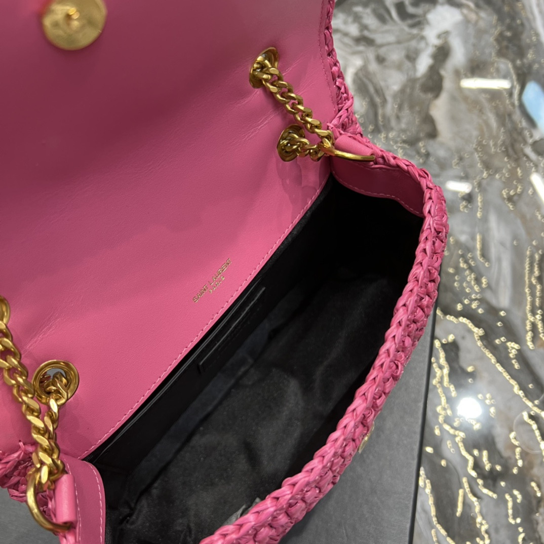 Y51 NIKI CHAIN BAG IN RAFFIA AND LEATHER 22×16.5×12 CM