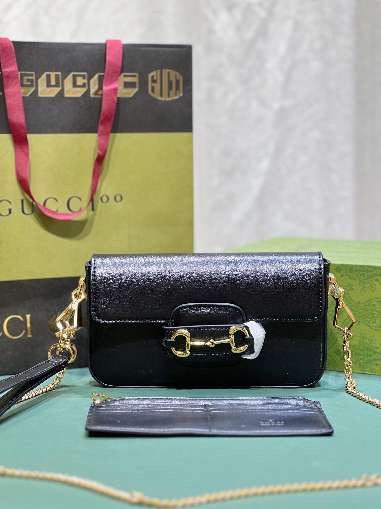 Gvc*1 HORSEBIT 1955 MINI BAG BLACK 8.5"W x 4.9"H x 1.2"D
