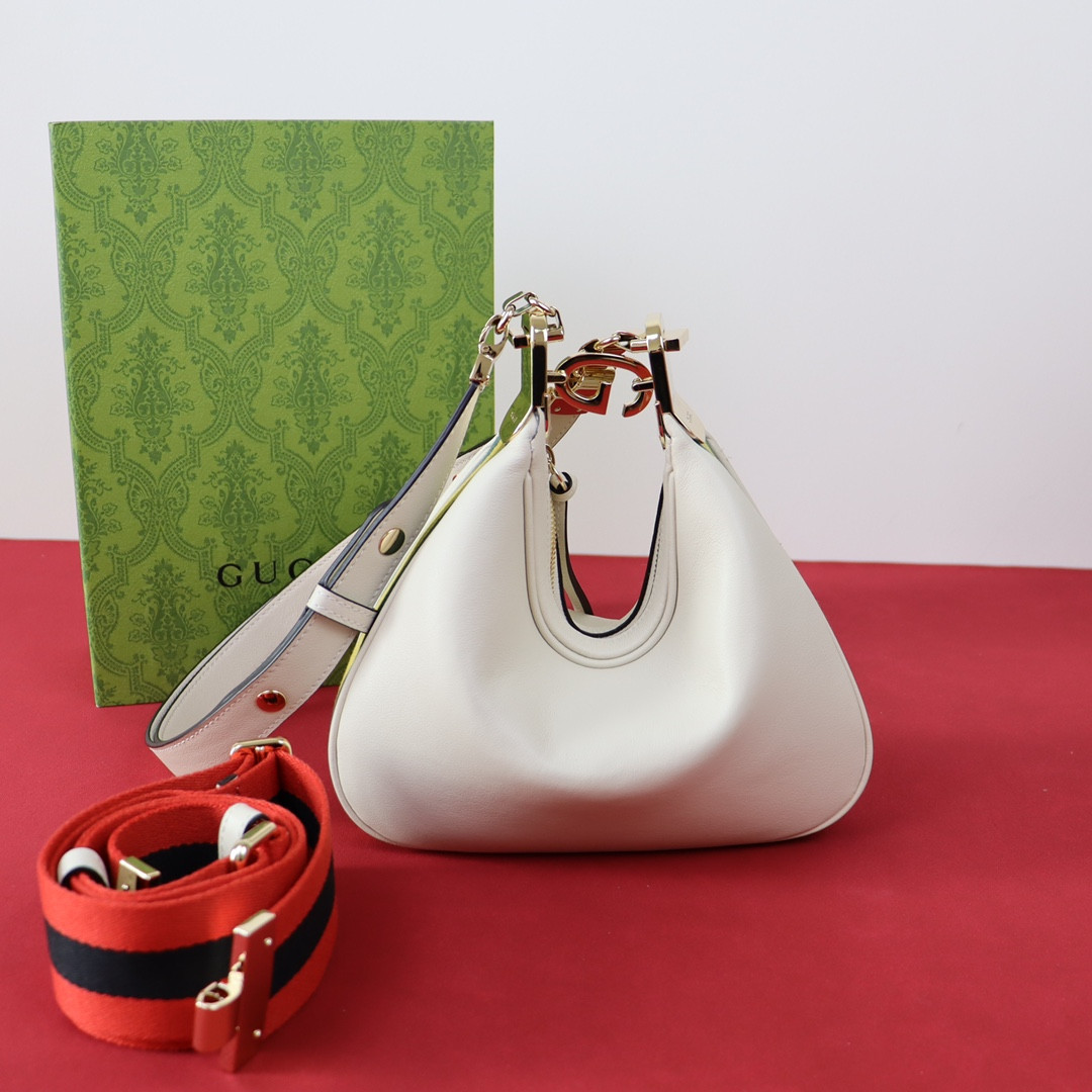 Gvc*1 ATTACHE SMALL SHOULDER BAG WHITE 9"W x 8.7"H x 2"D