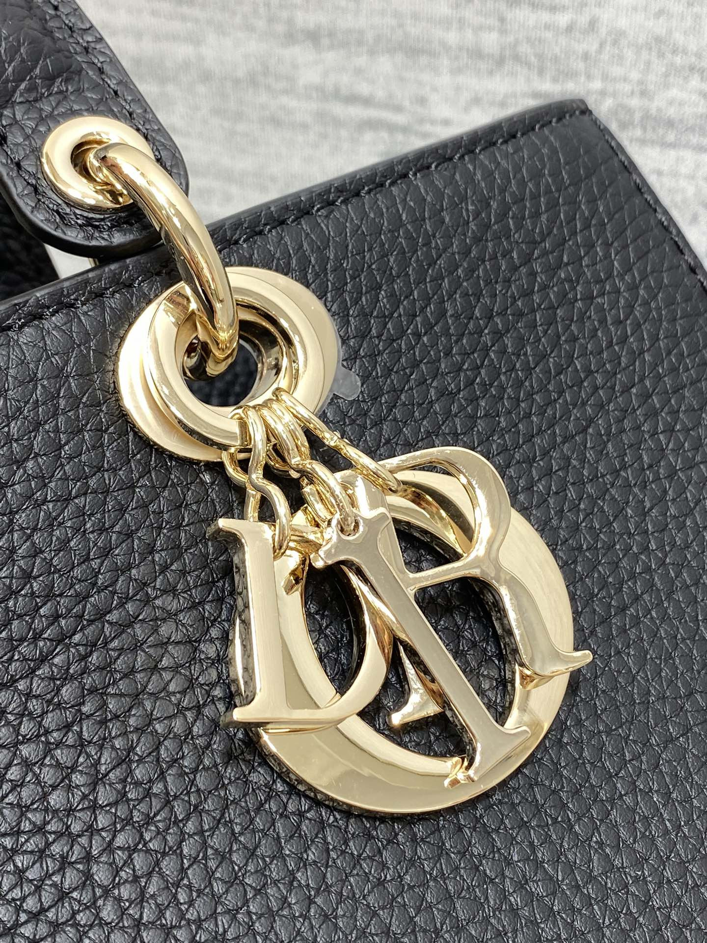 Medium Lady D-Sire My ABCD10r Bag Black Bull Leather 12 x 8 x 5 inches
