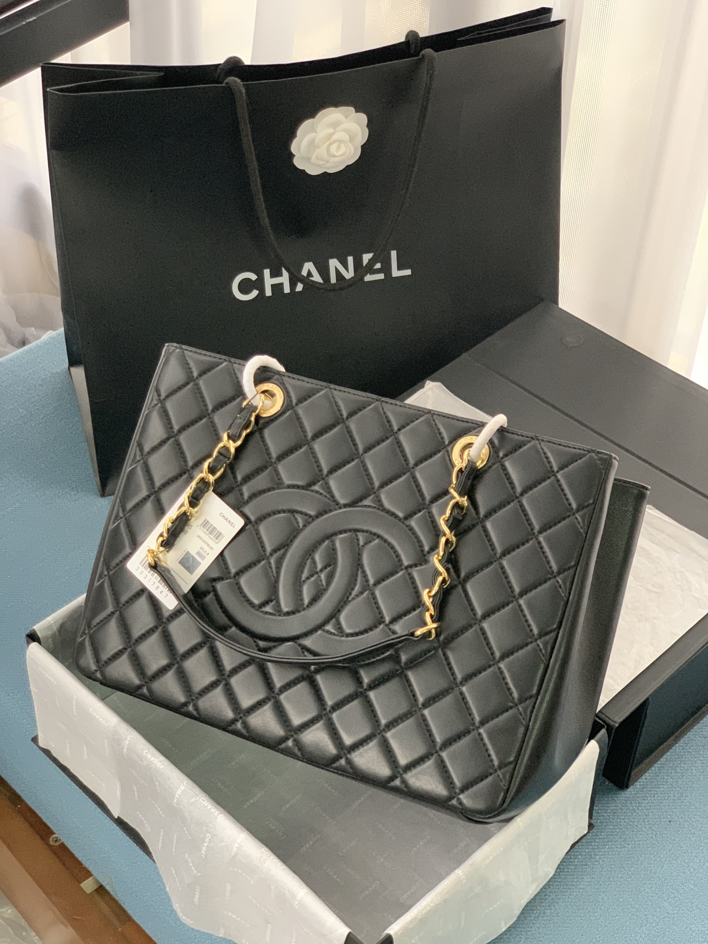 Ch**el GST Lambskin LEATHER HARDWARE  24X33X13CM