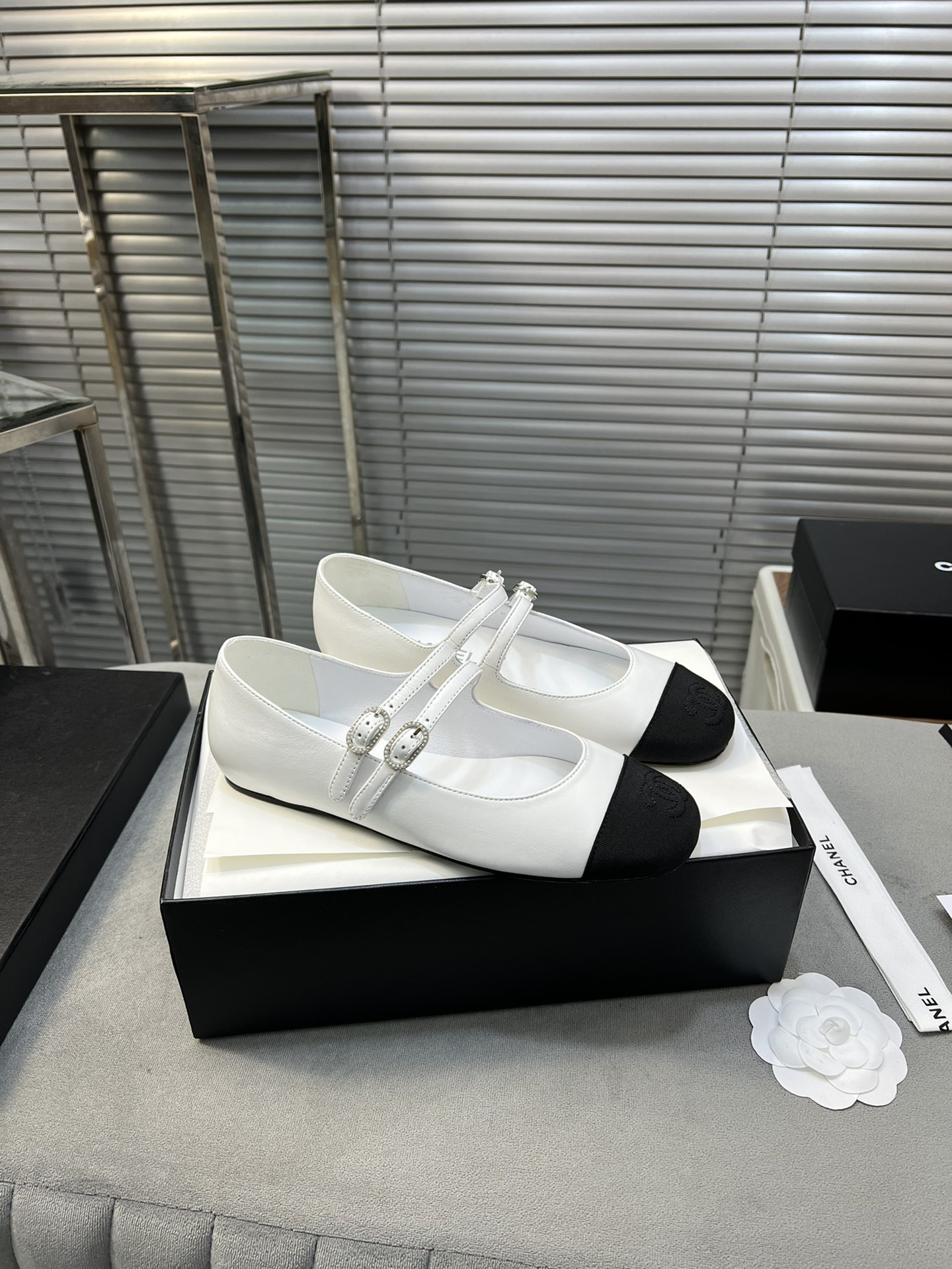UA Ch**el MARY JANES Lambskin & Grosgrain