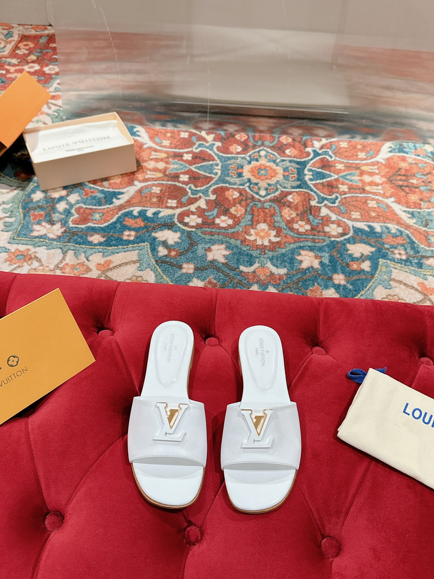 UA LV Capri Flat Mule White
