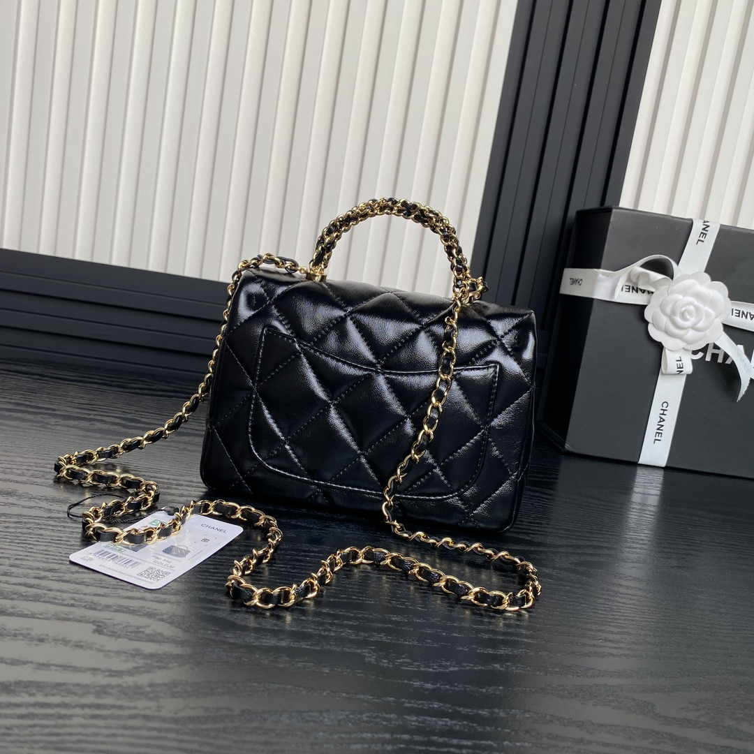 Ch**el MINI FLAP BAG WITH TOP HANDLE 14×19×8.5cm