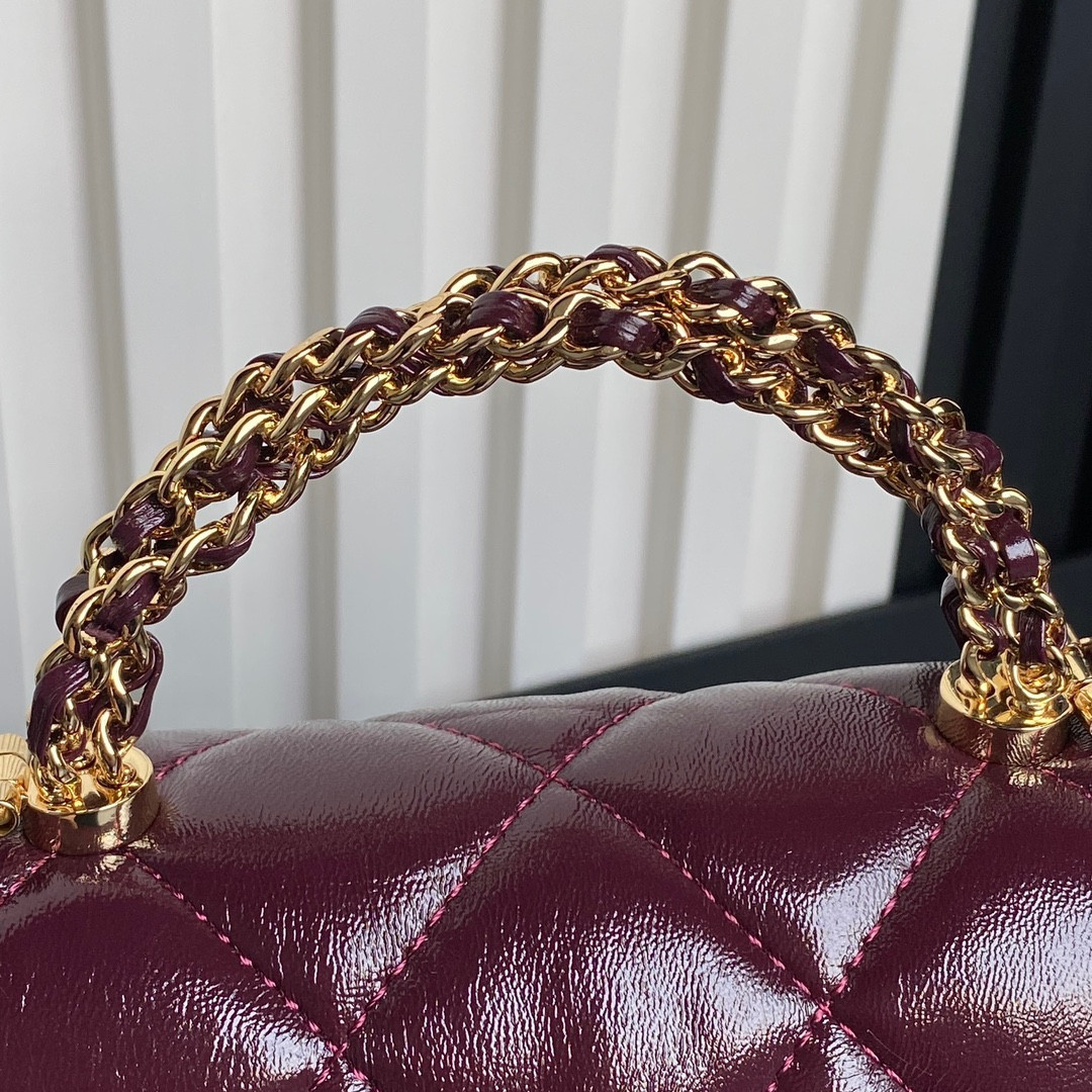 Ch**el MINI FLAP BAG WITH TOP HANDLE 14×19×8.5cm
