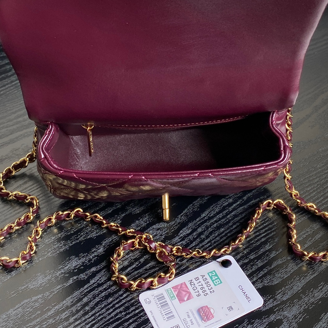 Ch**el MINI FLAP BAG WITH TOP HANDLE 14×19×8.5cm