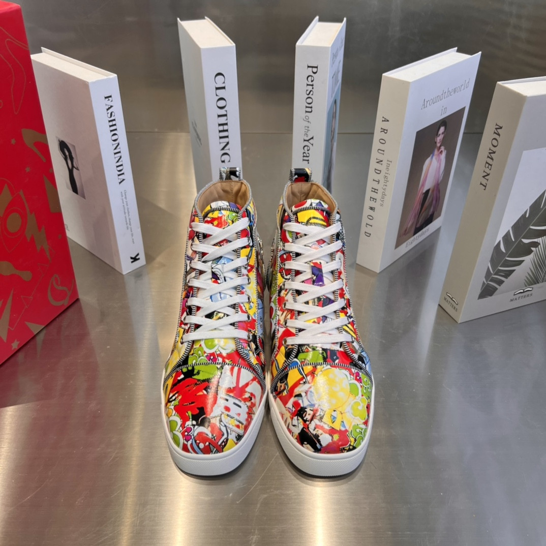 UA Chr1st1an Louboutin high-top matte snake print version