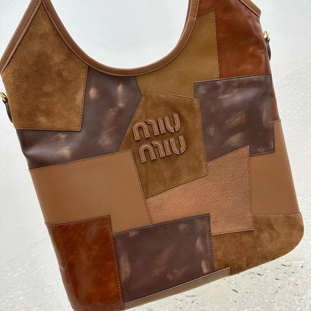 M1v M1v ivy leather patchwork bag 40x35cm