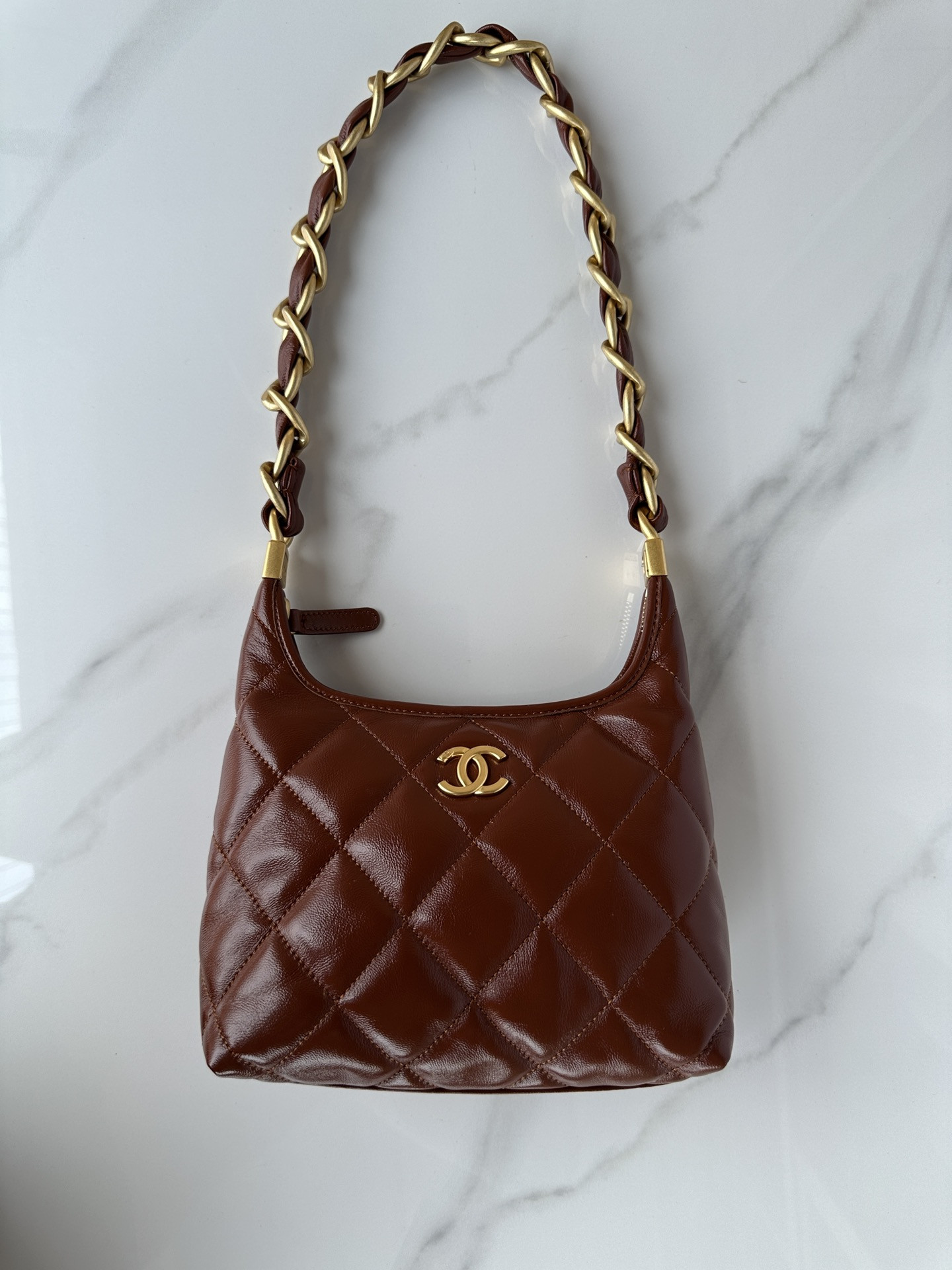 Ch**el Hobo Handbag 22×22×9cm