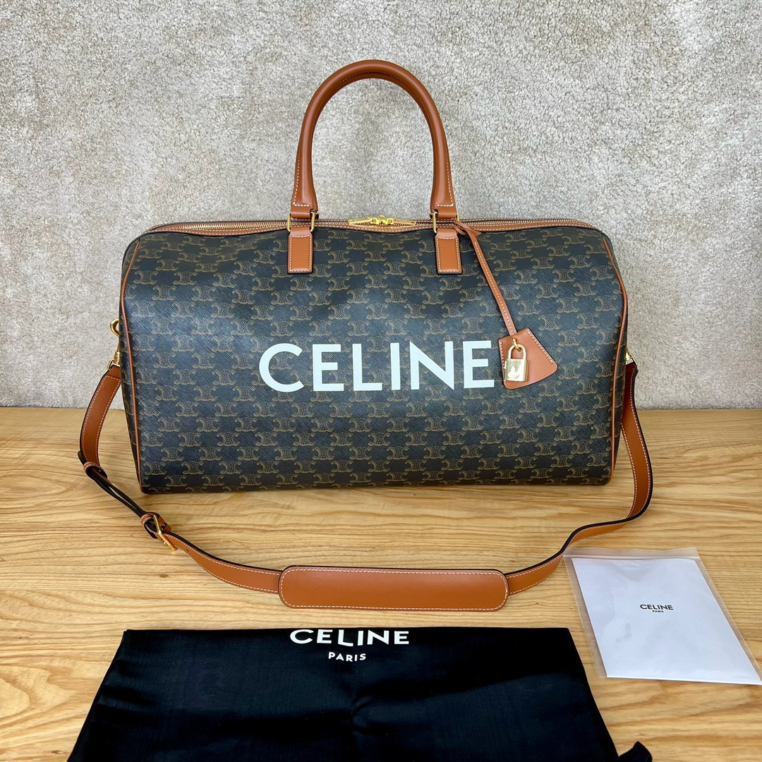 Ce1i*e Large Travel Bag IN Triomphe Canvas with Ce1i*e Print 50x27x23cm