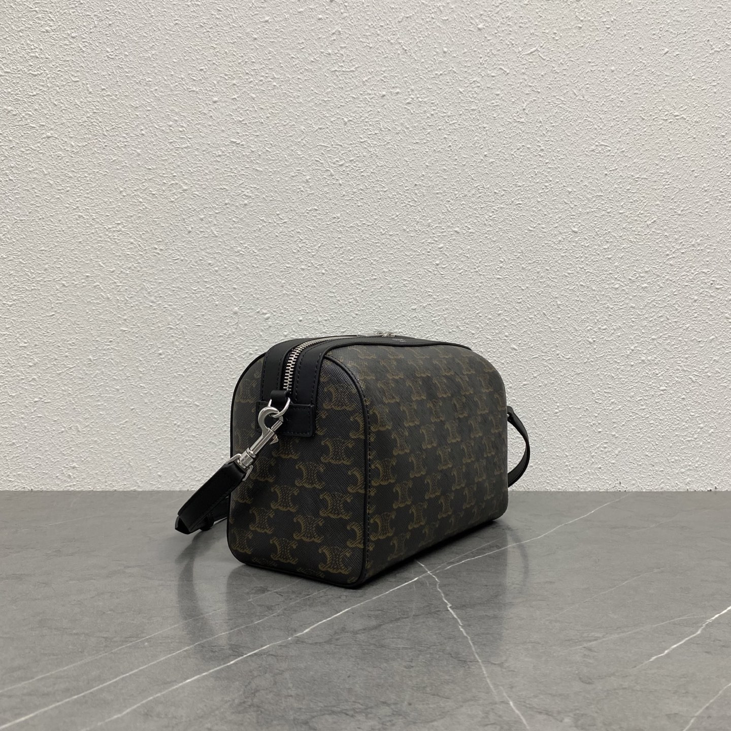 Ce1i*e MINI BOSTON IN TRIOMPHE CANVAS AND CALFSKIN 22x16x10cm