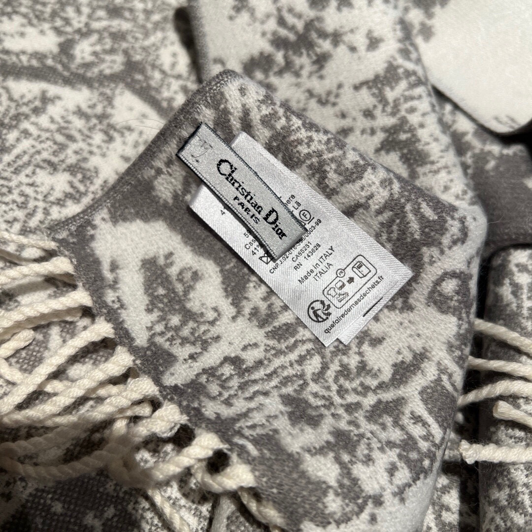 Dior Printed scarf 200x45cm 59% cashmere 41% wool