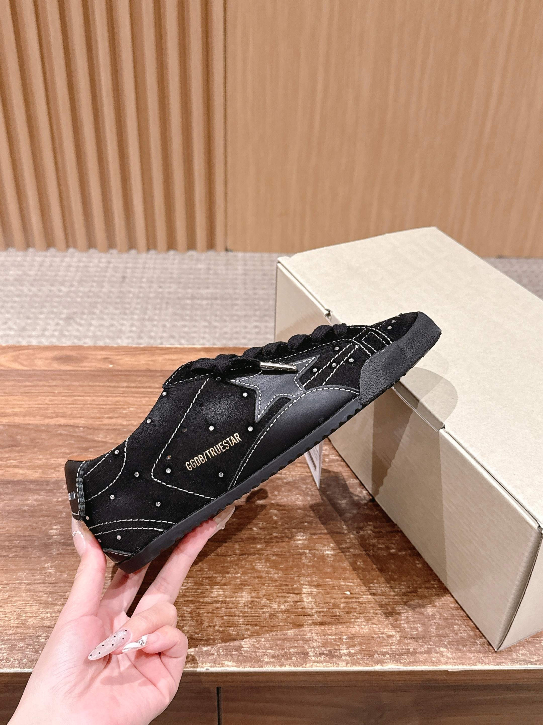 UA Golden Goose True-Star in Black Suede Sneaker