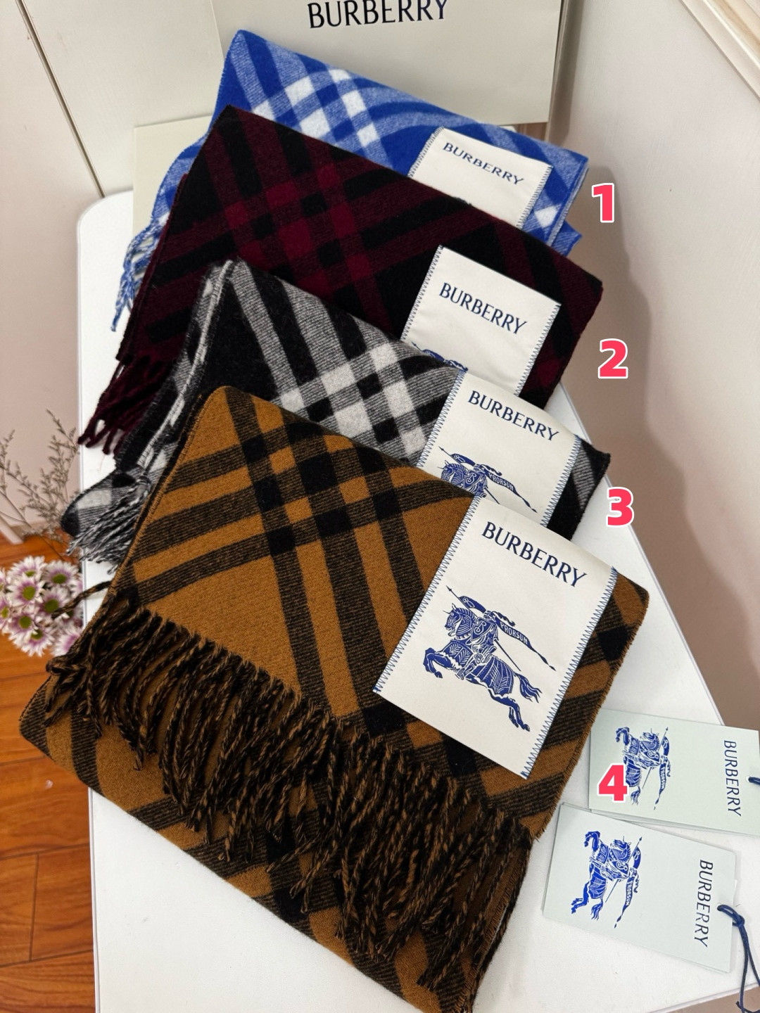 Bv*b*rry scarf 30x180cm 100% cashmere