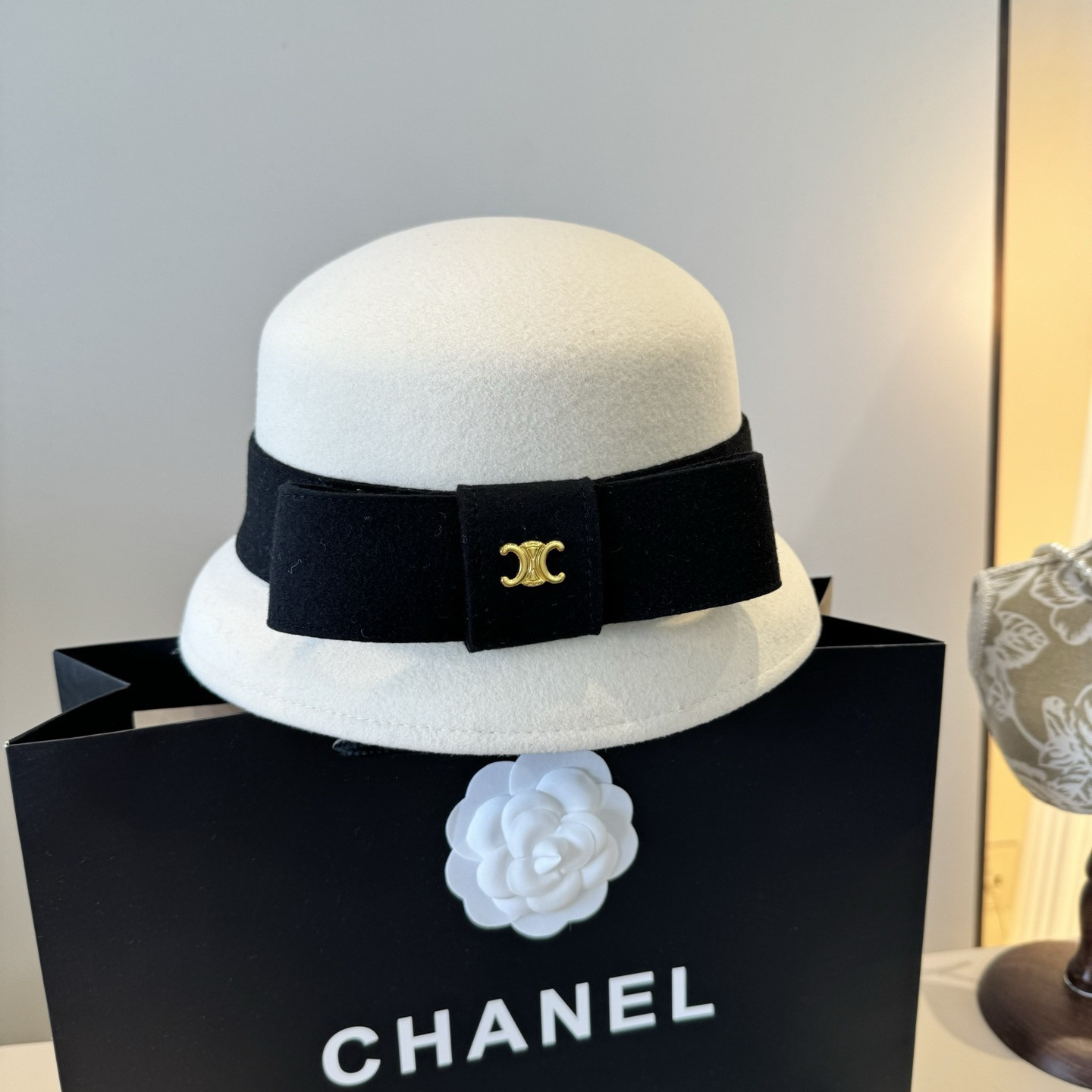 Celine Wool Bucket Hat 57cm Head Circumference