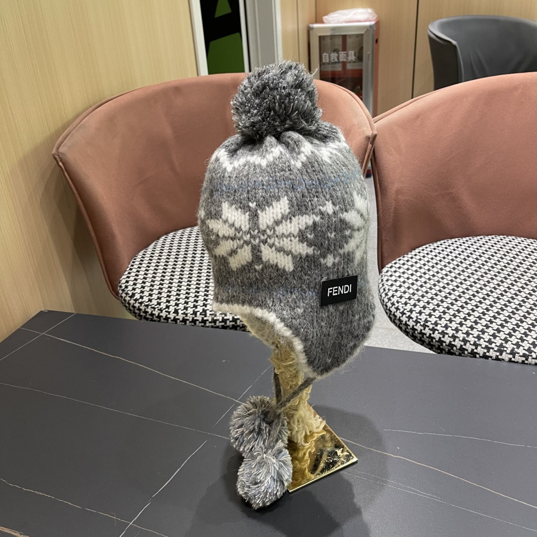 Fendi Knit Trapper Hat