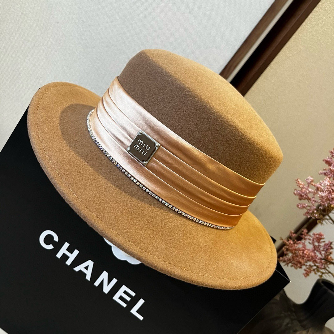 Miu Miu Wool Felt Hat 57cm Head Circumference