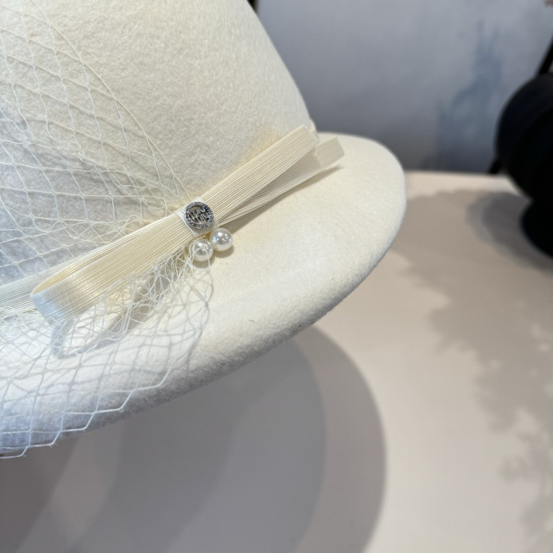 Miu Miu Wool Felt Hat 57cm Head Circumference