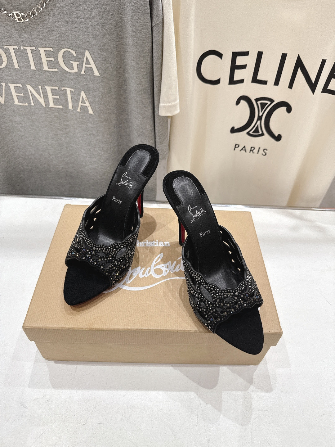 ua Chr1st1an louboutin lasera strass mule 10cm heel