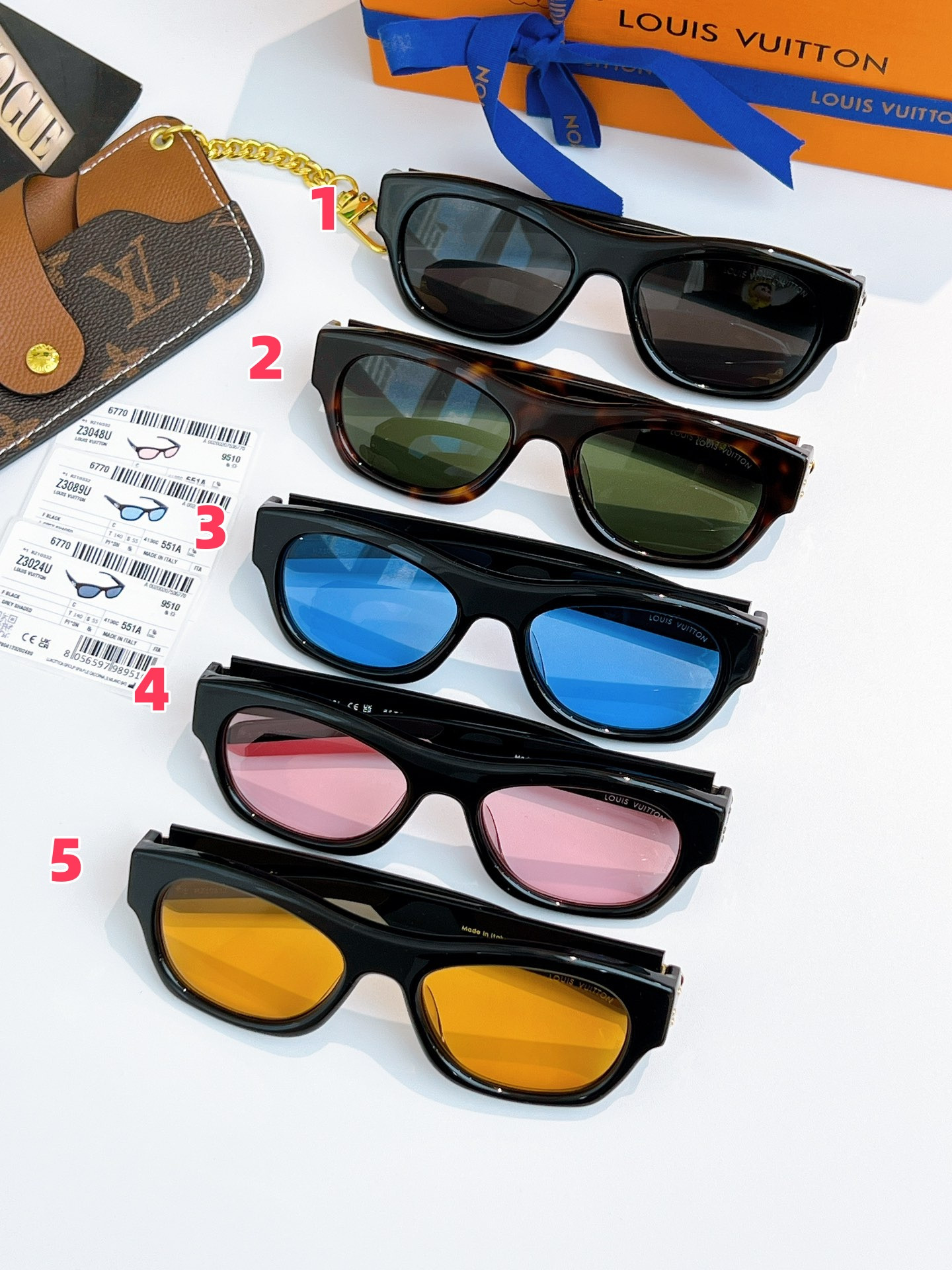 LV Frog Round Square Sunglasses Z3024U Z3048U Z3089U 55-20-140