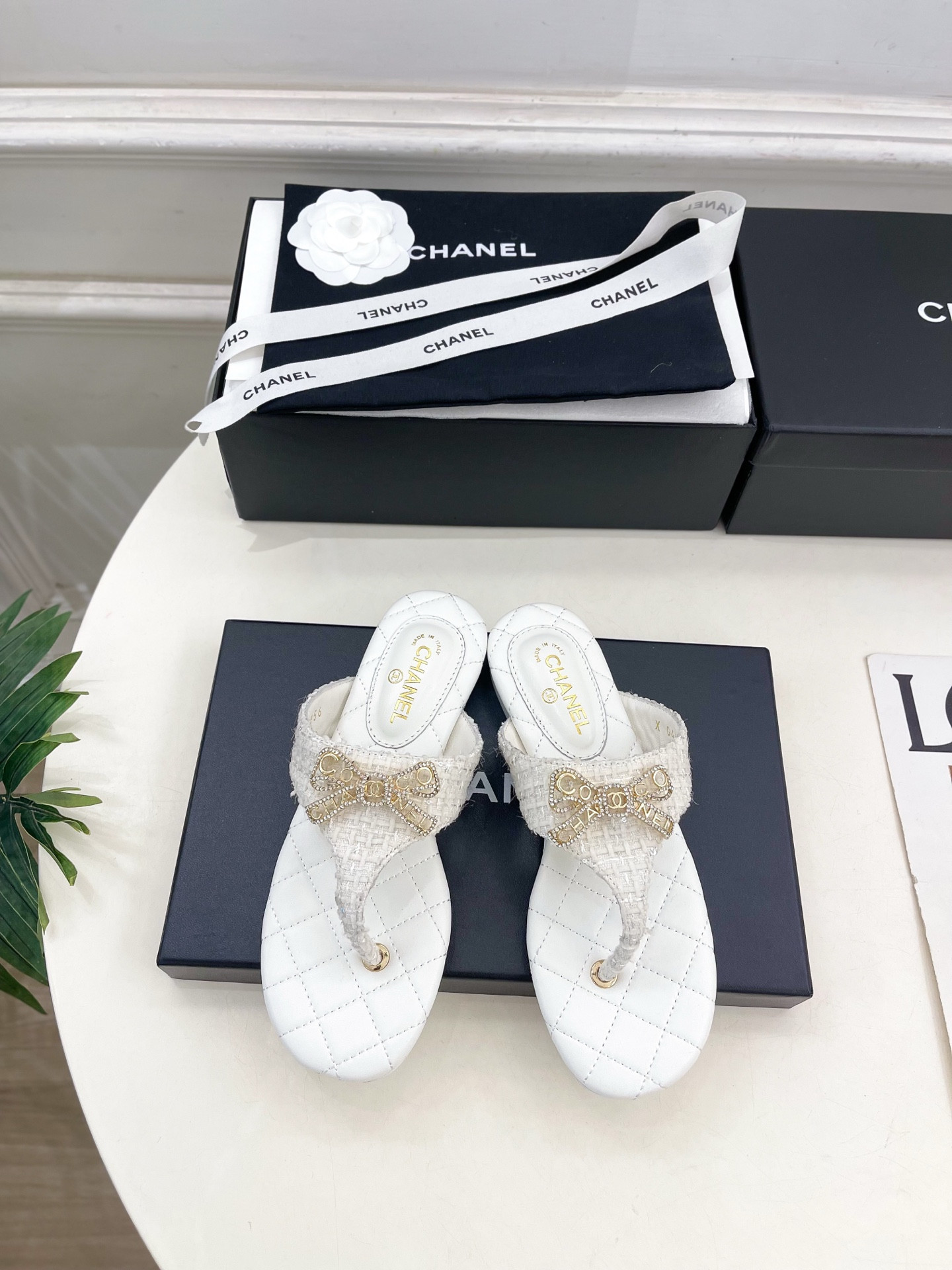 UA Chanel Thongs Sandals