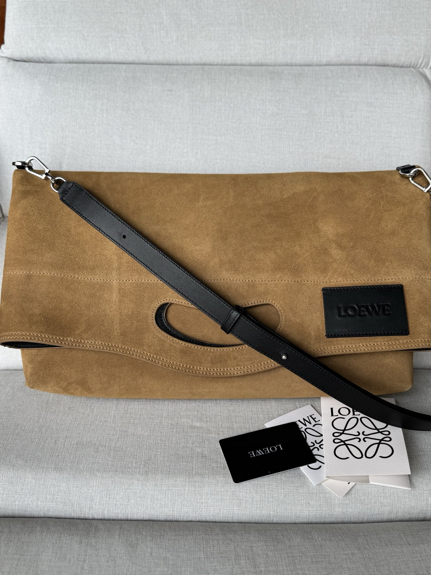 Loewe Bob Folded Tote in Suede 47.5x38x9.5cm
