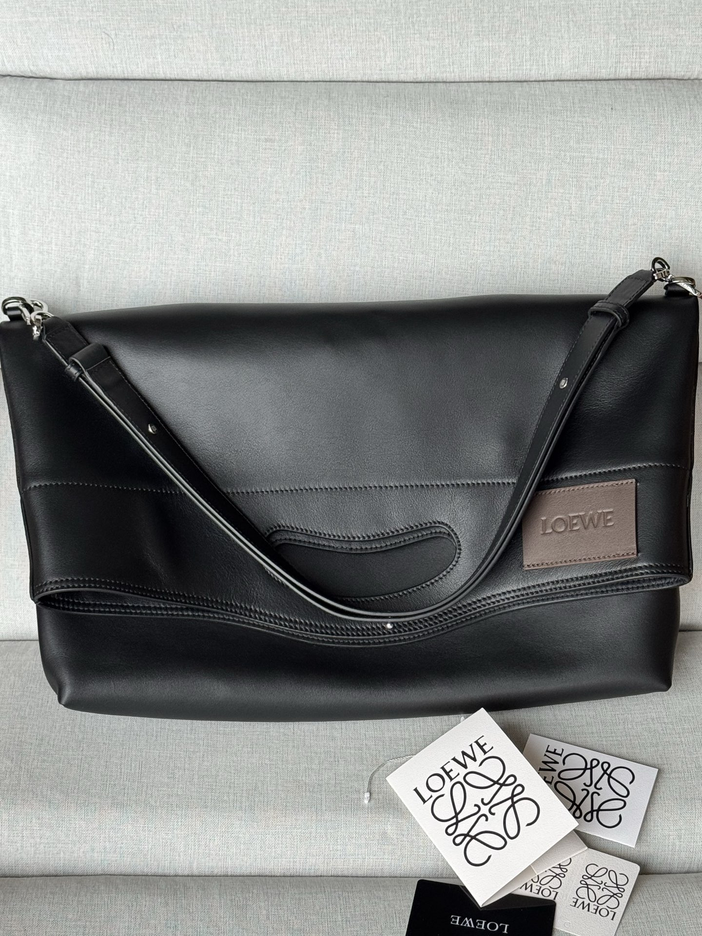 Loewe Bob Folded Tote in Shiny Supple Calfskin