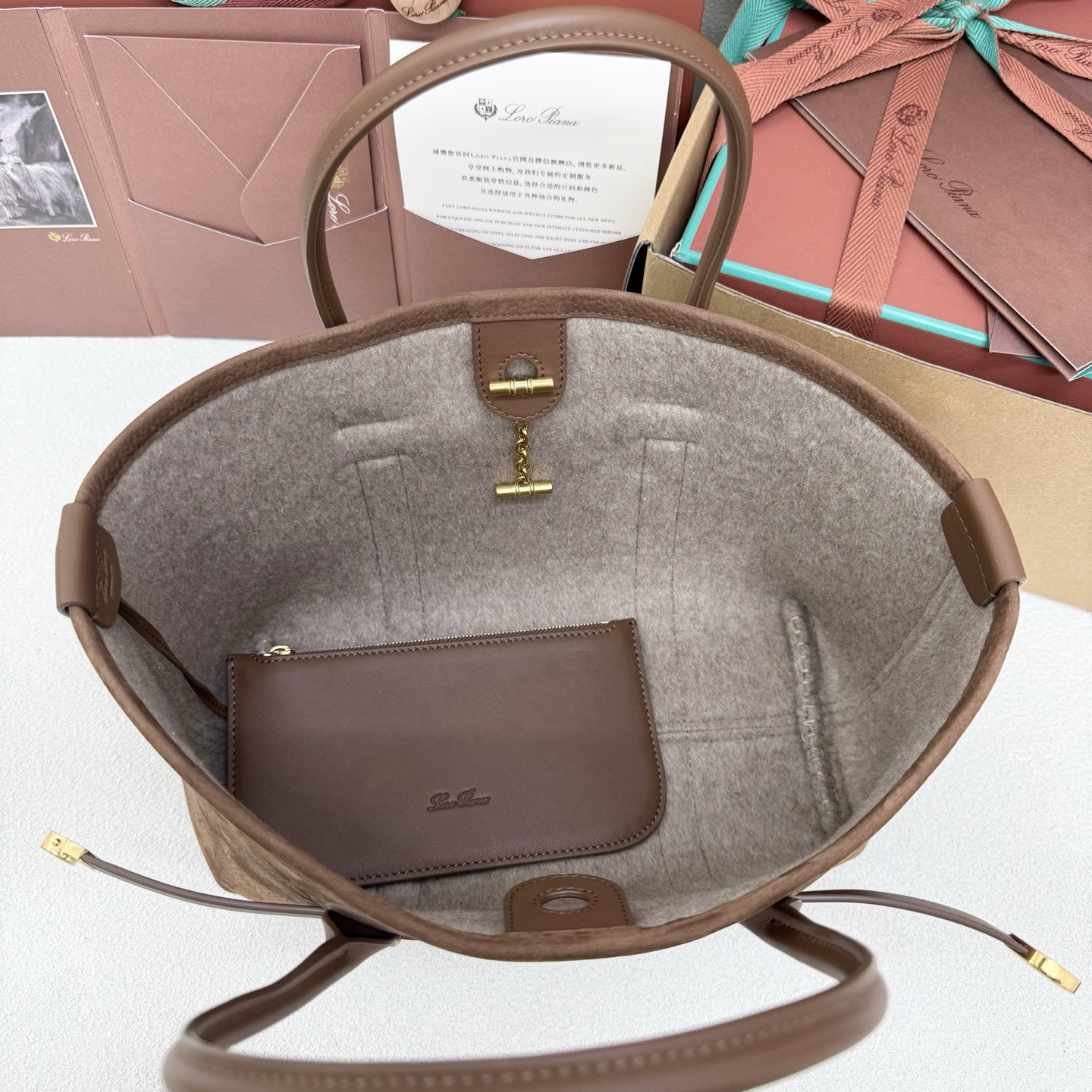Loro Piana Small Ghiera Shopper 28x19x12cm