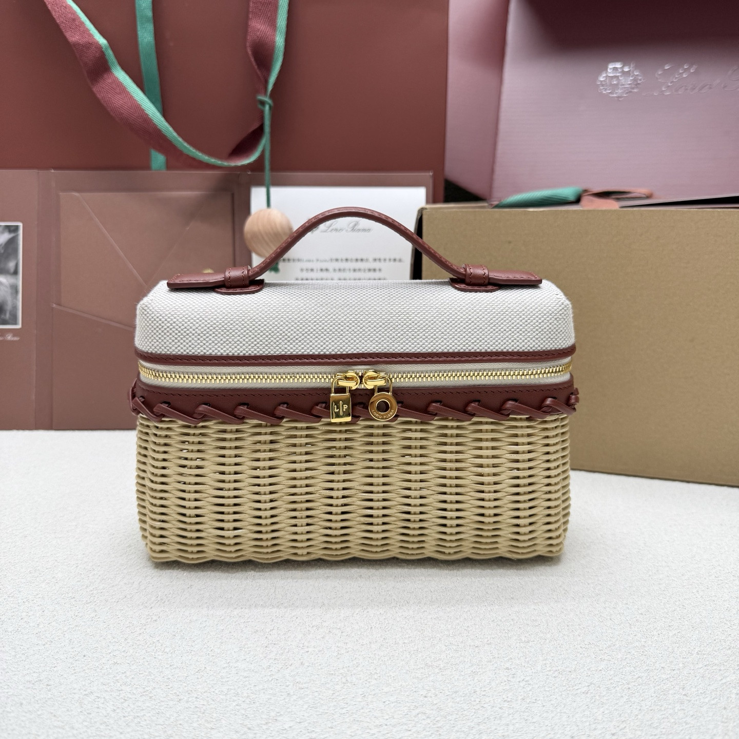 Loro Piana Extra Pocket L19 Wicker Bag 19 x 11.5 x 7cm