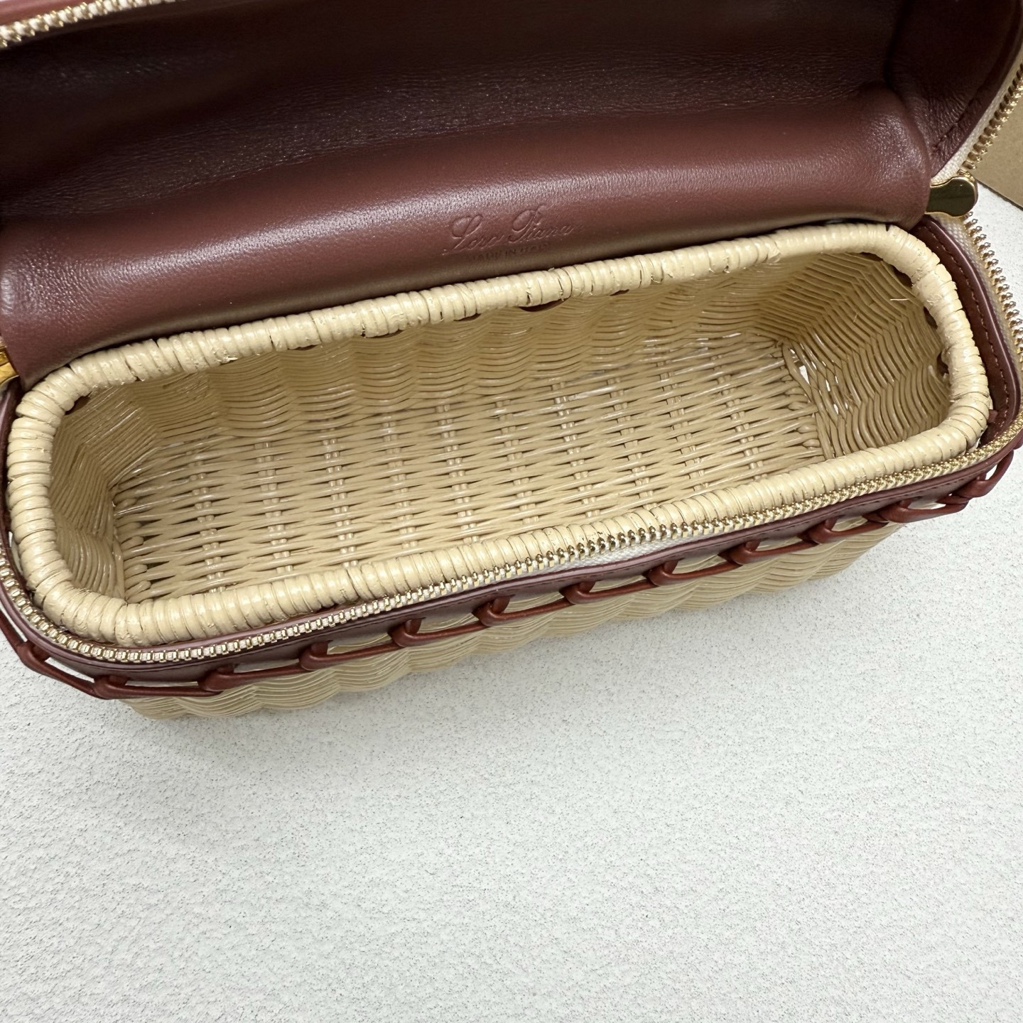 Loro Piana Extra Pocket L19 Wicker Bag 19 x 11.5 x 7cm