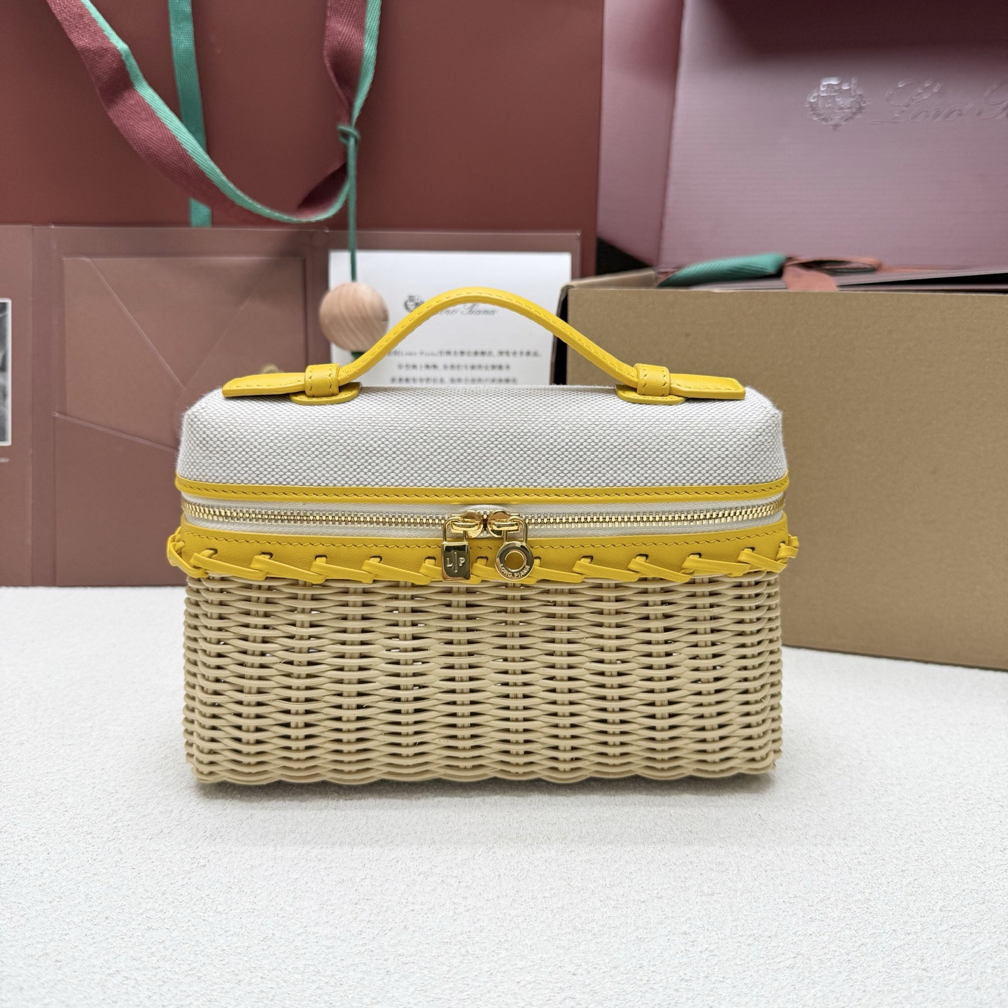 Loro Piana Extra Pocket L19 Wicker Bag 19 x 11.5 x 7cm